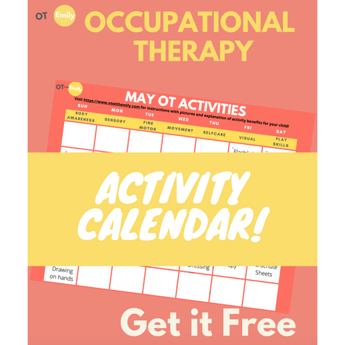 occupational therapy activity calendar free resource freebies ot with Emily otwithemily  